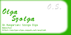 olga szolga business card